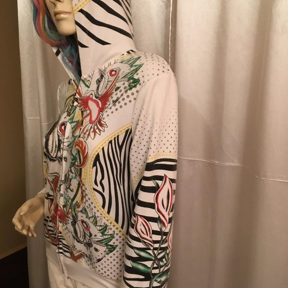 RARE FIND!! vintage y2k christian Audigier hoodie with satin hood! - Picture 17 of 17